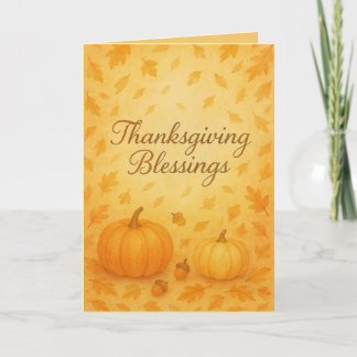 Tarjeta Thanksgiving Blessings Card – Cozy Fall Watercolor