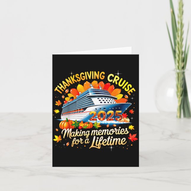 Tarjeta Thanksgiving Cruise 2025 Family Vacation Gift  (Anverso)