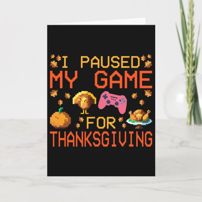 Tarjeta Thanksgiving Day Turkey Eat Pizza Instead Sign Fun (Anverso)