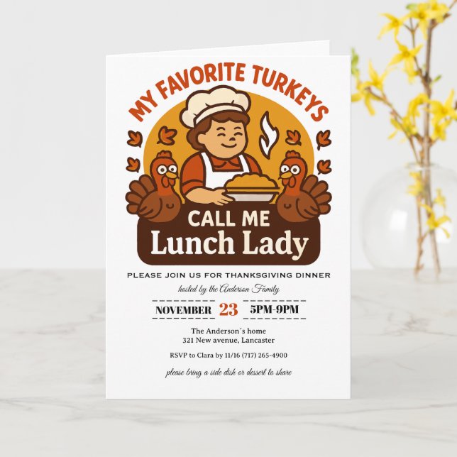 Tarjeta Thanksgiving Invitation Card (flor amarilla)