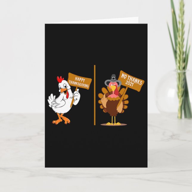 Tarjeta Thanksgiving Turkey No Thanks Grumpy Halloween Fun (Anverso)