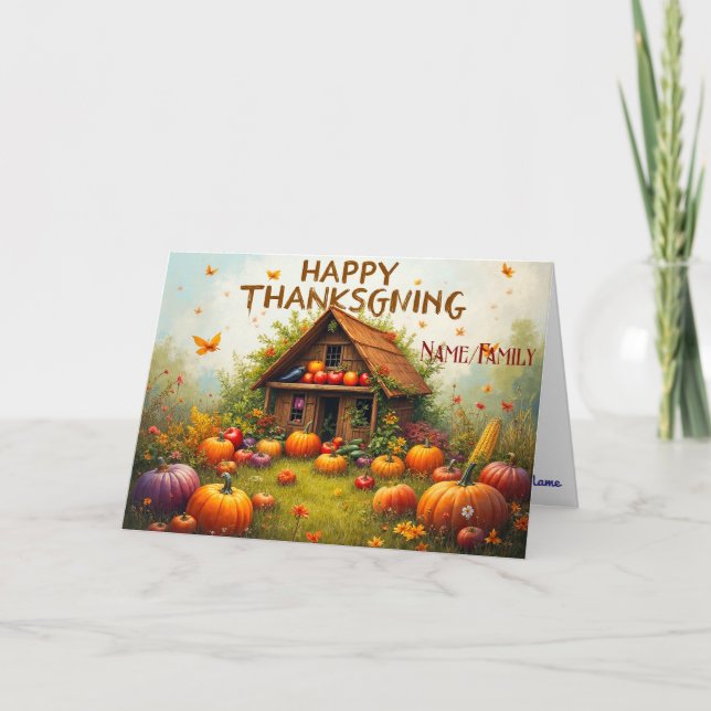 Tarjeta Thanksgiving Vegetable House (Anverso)