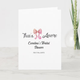 Tarjeta that's amore bridal shower pink retro bow boho nam