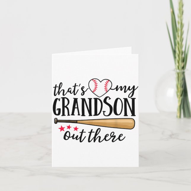 Tarjeta That's My Grandson Out There Baseball Grandma Squa (Anverso)