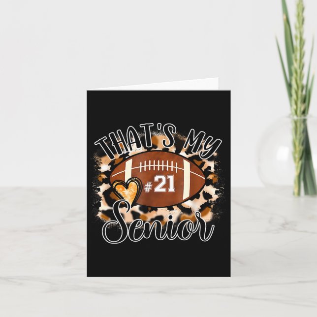 Tarjeta That's My Senior Football Jersey Night Number 21 F (Anverso)