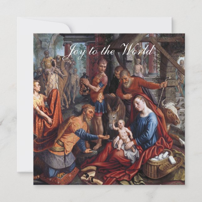 Tarjeta The Adoration of the Maji Christmas greeting (Anverso)