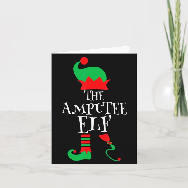 Tarjeta The Amputee Elf Christmas Funny Limb Surgery Joke  (Anverso)
