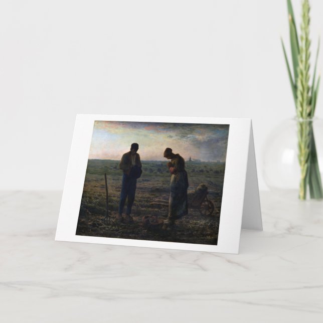 Tarjeta The Angelus, Jean-Francois Millet, 1857-1859 (Anverso)