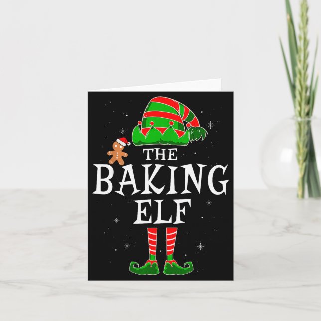 Tarjeta The Baking Elf Group Matching Family Christmas Coo (Anverso)