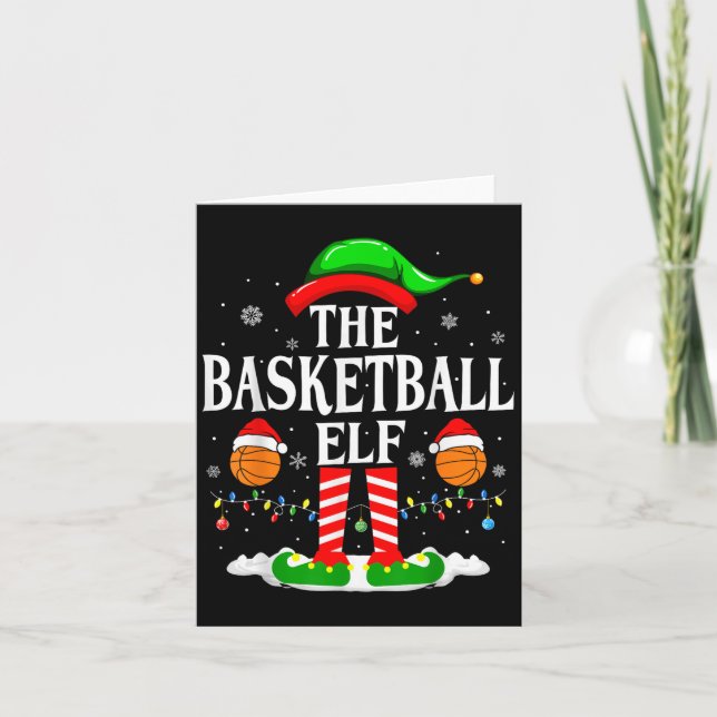 Tarjeta The Basketball Elf Bball Xmas Basketball Christmas (Anverso)