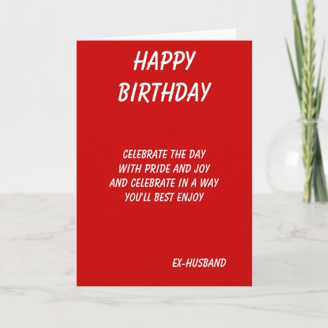 Tarjeta The best in everything-ex husband birthday cards (Anverso)