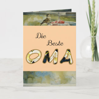 Tarjeta The Best Oma In German Folded Greeting Card