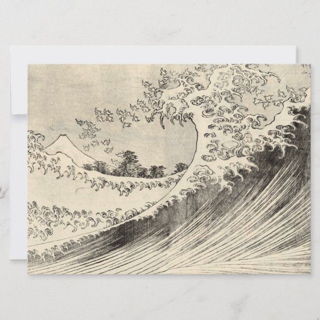 Tarjeta The Big Wave (de Katsushika Hokusai) (Anverso)