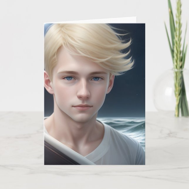 Tarjeta The Blond Boy Greetings Card (Anverso)