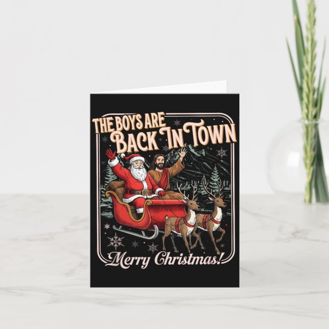Tarjeta The Boys Are Back In Town Christmas Christian Sant (Anverso)