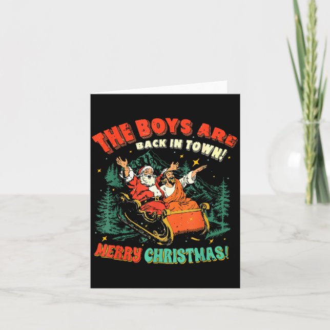 Tarjeta The Boys Are Back In Town Christmas Christian Sant (Anverso)