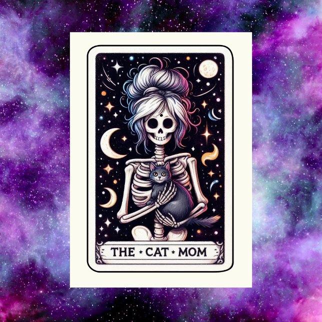 Tarjeta The Cat Mom Tarot Card Mother's Day Skeleton (The Cat Mom Tarot Card Mother's Day Skeleton
)