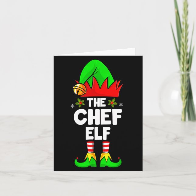 Tarjeta The Chef Elf Shirt Matching Family Chef Christmas  (Anverso)