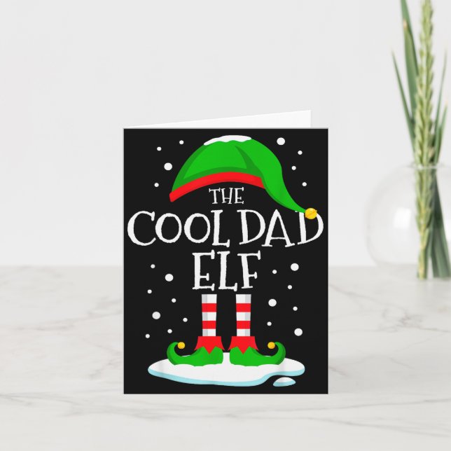 Tarjeta The Cool Dad Elf Christmas Family Matching Xmas Da (Anverso)
