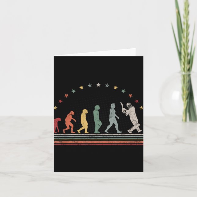 Tarjeta The Cricket Evolution Retro Cricketer Men Cricket  (Anverso)