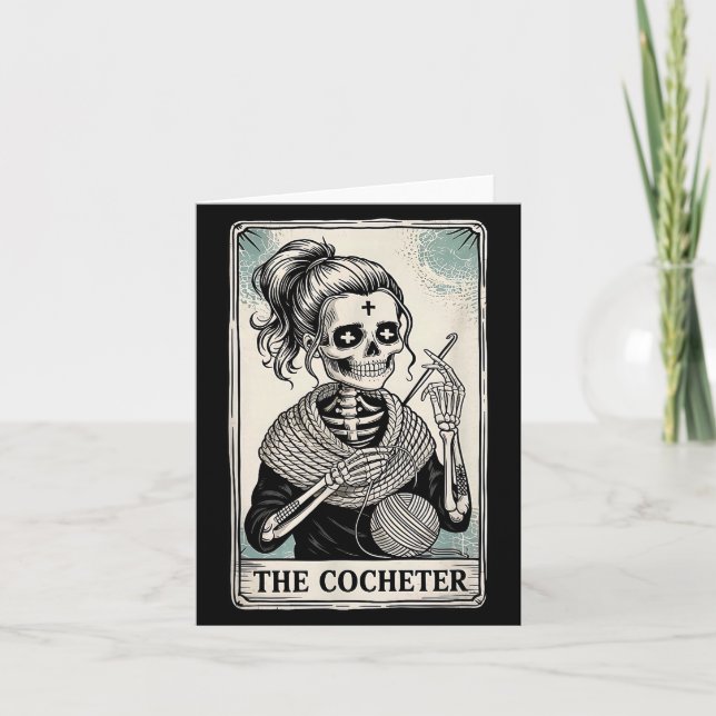 Tarjeta The Crocheter Tarot Card Funny Yarn Design  (Anverso)