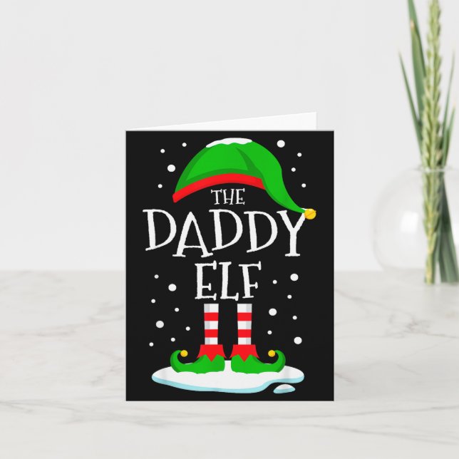 Tarjeta The Daddy Elf Christmas Family Matching Xmas Dad G (Anverso)