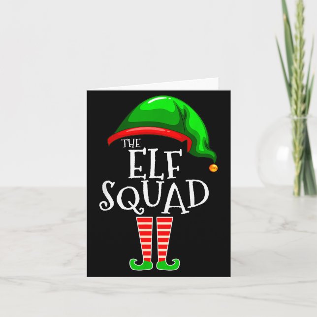 Tarjeta The Elf Squad Family Matching Group Christmas  (Anverso)