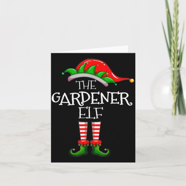 Tarjeta The Gardener Elf Matching Family Group Christmas P (Anverso)