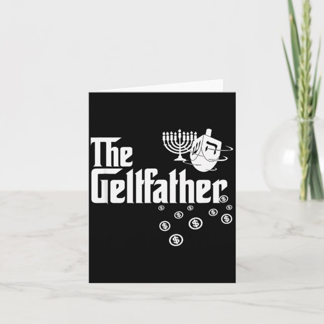 Tarjeta The Geltfather Hanukkah Gelt Dreidel Jewish Dad Me (Anverso)