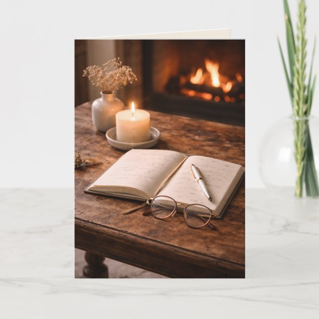 Tarjeta The Glow of Solitude Fireside Still Life Art Card (Anverso)