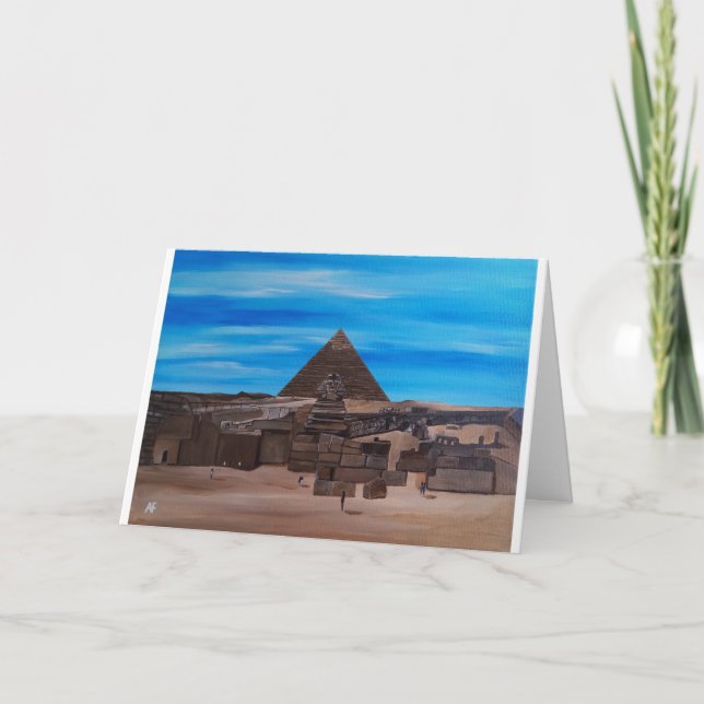 Tarjeta The Great Sphinx and the Pyramid of Khafre (Anverso)