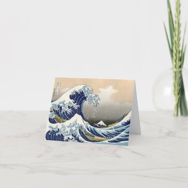 Tarjeta The Great Wave of Kanagawa - Katsushika Hokusai (Anverso)