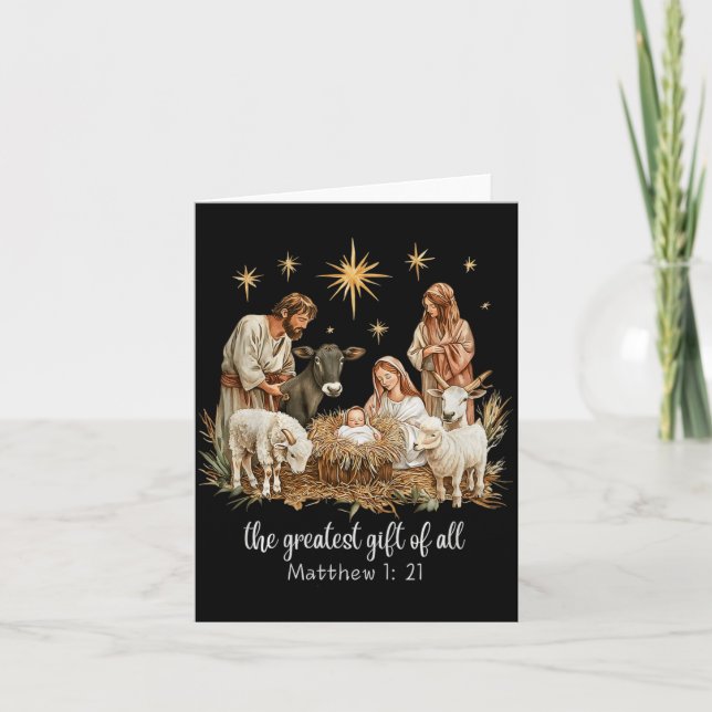 Tarjeta The Greatest For All Christmas Nativity Jesus Chri (Anverso)