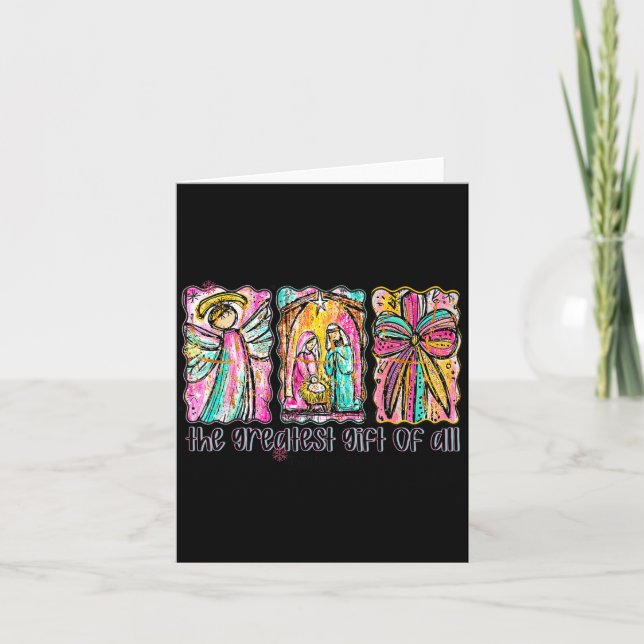 Tarjeta The Greatest Gift For All Christmas Nativity Jesus (Anverso)