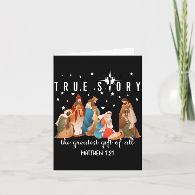 Tarjeta The Greatest Gift For All Christmas Nativity Jesus (Anverso)