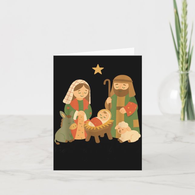 Tarjeta The Greatest Gift Off All Nativity Scene Jesus Mat (Anverso)