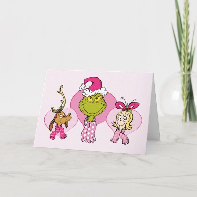 Tarjeta The Grinch Crew in Pink Valentine's Portrait (Anverso)