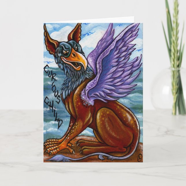 Tarjeta THE GRYPHON Alice in Wonderland Note Card (Anverso)