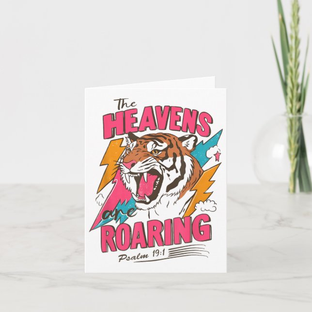 Tarjeta The Heavens Are Roaring Psalm 19_1, Retro Tiger Gr (Anverso)