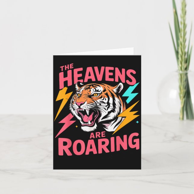 Tarjeta The Heavens Are Roaring Psalm 19_1 Tiger Christian (Anverso)