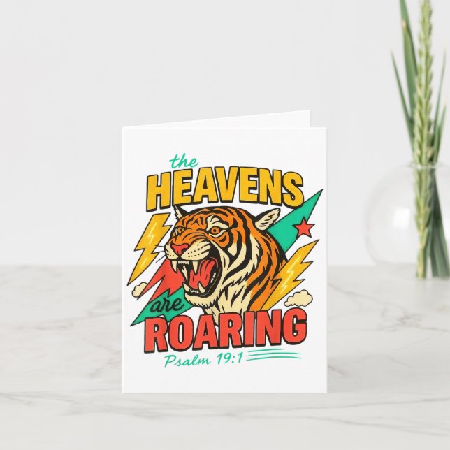 Tarjeta The Heavens Are Roaring Psalm 19_1 Tiger Christian (Anverso)