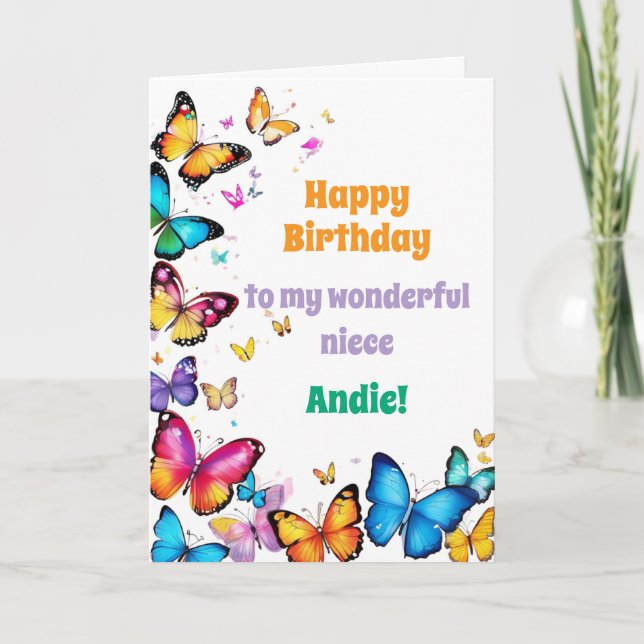 Tarjeta The Joy of Butterflies Happy Birthday   (Anverso)