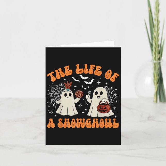 Tarjeta The Life Of A Showghoul Cute Ghost Halloween Retro (Anverso)