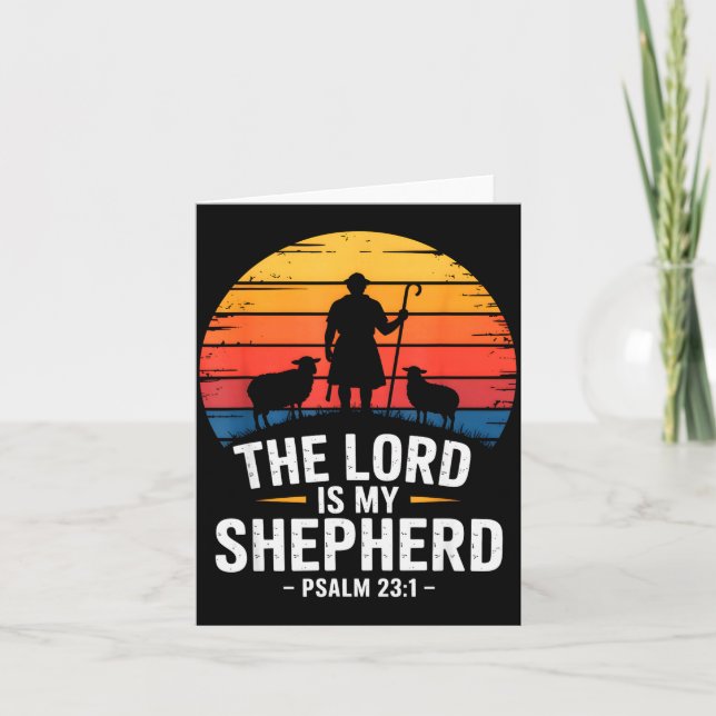 Tarjeta The Lord Is My Shepherd Psalm 23_1 Bible Verse  (Anverso)