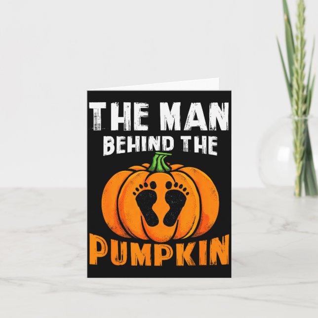 Tarjeta The-man Behind The Pumpkin Halloween Dad To Be Bab (Anverso)