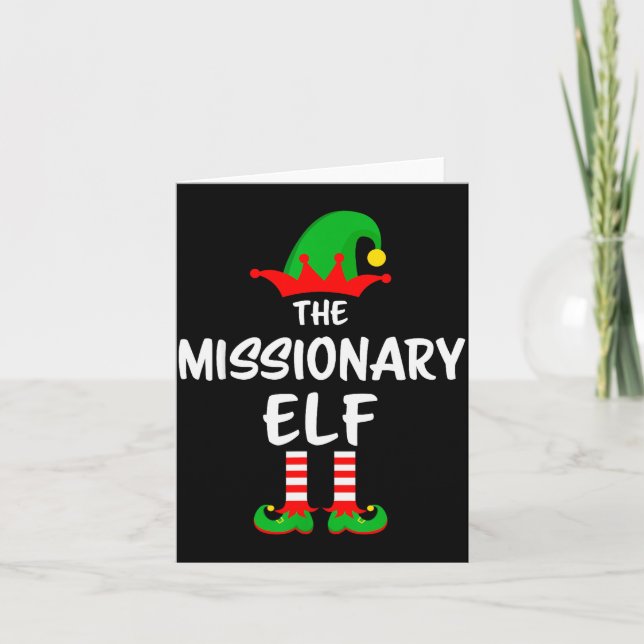 Tarjeta The Missionary Elf Matching Family Christmas  (Anverso)