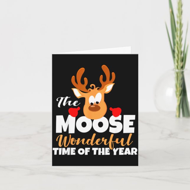 Tarjeta The Moose Wonderful Time Of The Year Funny Christm (Anverso)