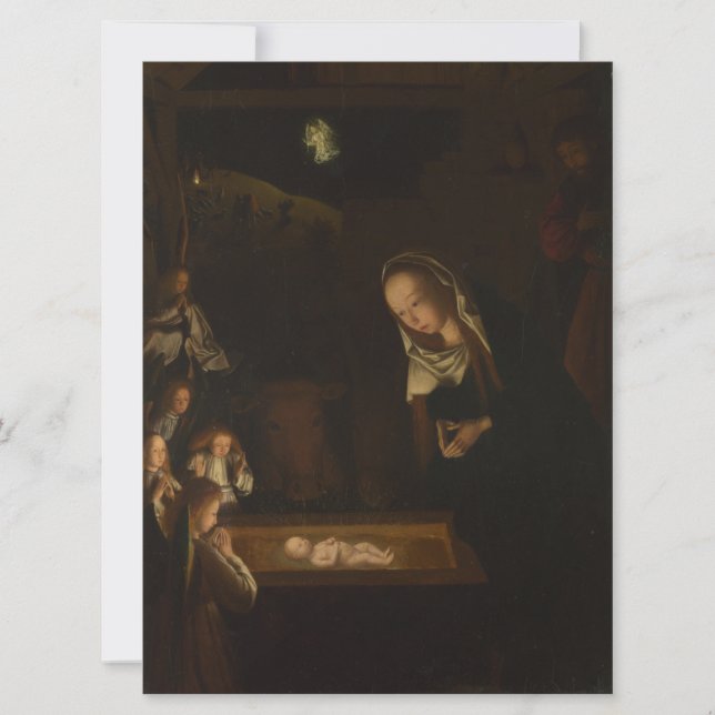 Tarjeta The Nativity at Night (Birth of Jesus, Christmas) (Anverso)