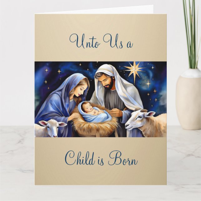 Tarjeta The Nativity of Baby Jesus Christmas Greetings (Anverso)