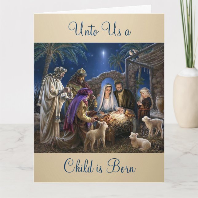 Tarjeta The Nativity of Baby Jesus Christmas Greetings (Anverso)